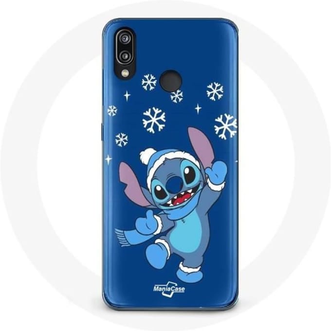 Coque - Huawei - P20 Lite - Souple - Stitch neige Noël - Bleu bleu