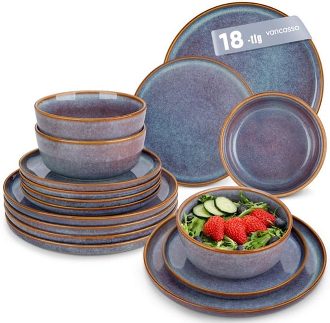 Tafelservies set voor 6 persoonnen, modern staalgoed