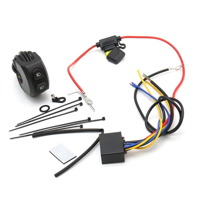 Motorfiets Handvat Mistlamp Schakelaar Bediening Smart Relais zwart