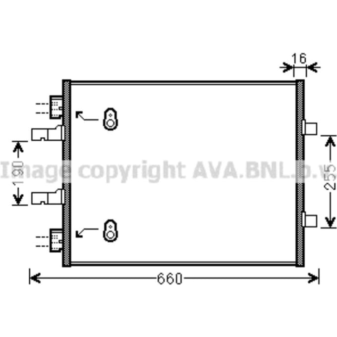 Condensator, airconditioning AVA COOLING OL5480 AVA