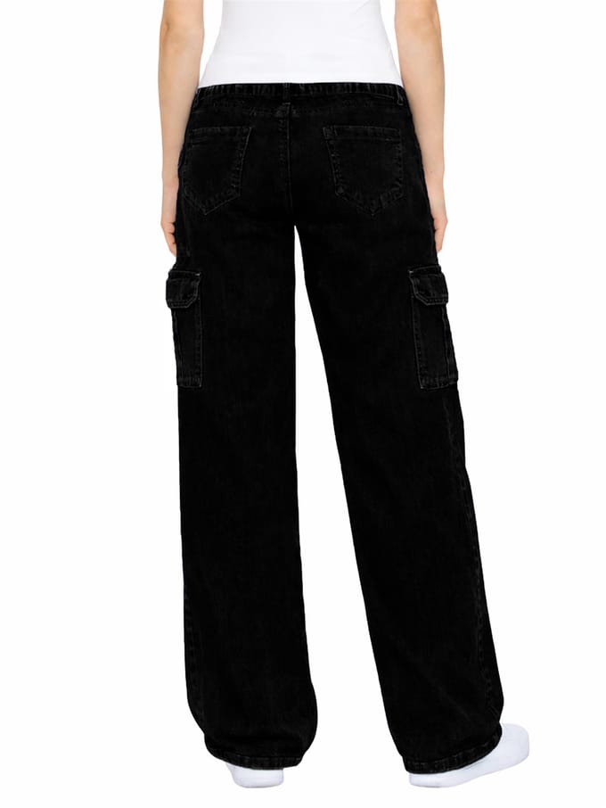 Enzo | Dames Cargo Baggy Jeans