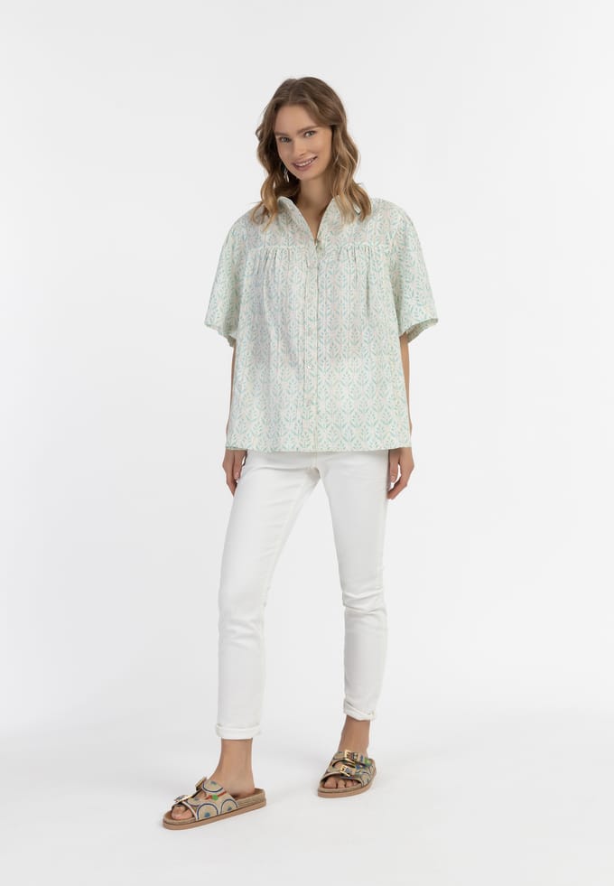 IZIA blouse met korte mouwen Dames turkoois