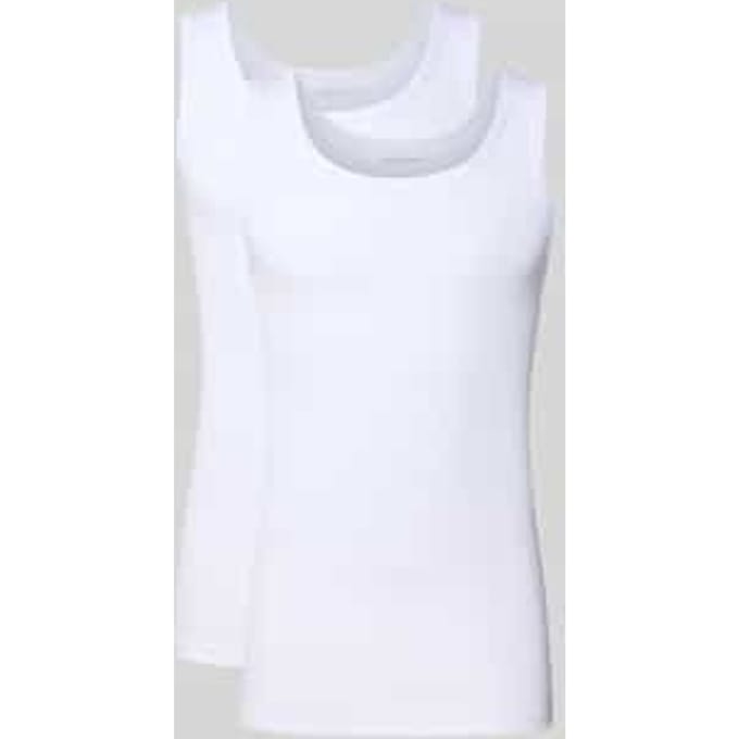 Tom Tailor - Tanktops met geribde structuur in een set van 2 - Maat M/5 - white