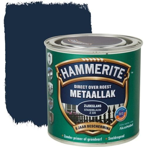 Hammerite Metaallak Direct over Roest Zijdeglans - Z228 Standblauw