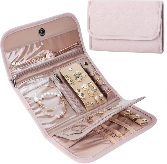 Sieraden organizer - Reizen - Sieradenetui - Poederroze