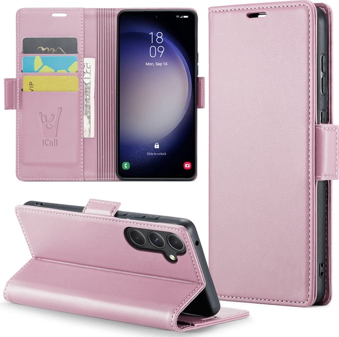 Hoesje geschikt voor Samsung Galaxy S24 Plus - HyperCase Book Cover Kunstleer Rose