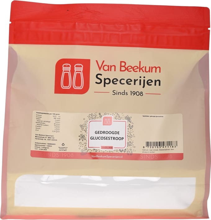 Van Beekum Specerijen - Gedroogde Glucosestroop - 1 KG (hersluitbare stazak)