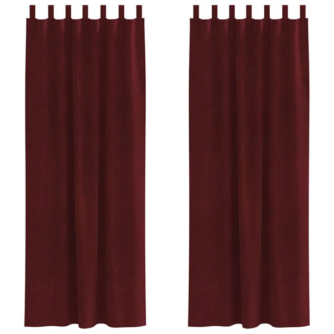 vidaXL - Gordijnen - 2 - st - Wijnrood - 140 - x - 260 - cm - fluweel