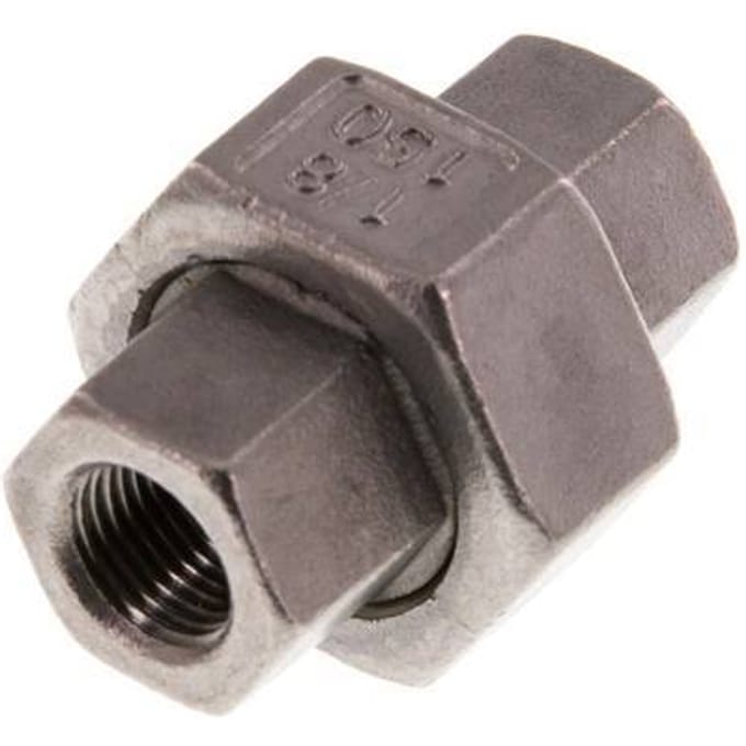 Rechte Koppeling Rp1/8'' Binnendraad RVS Vlakke Afdichting PTFE 16bar