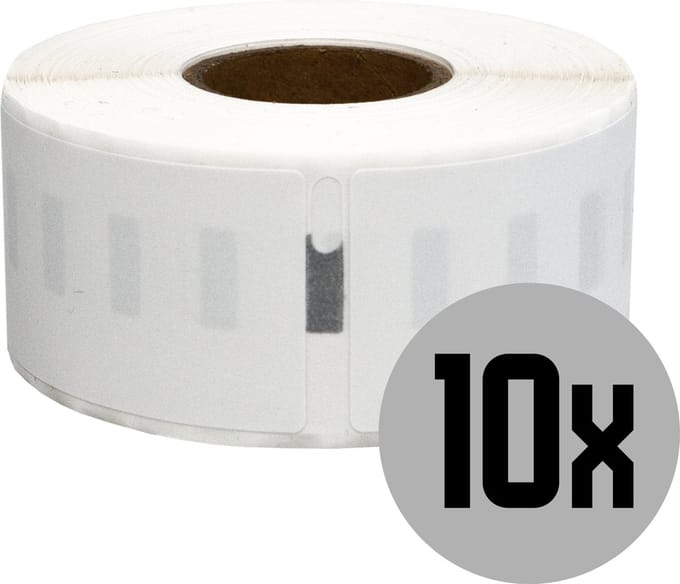 DULA Dymo Compatible labels - Verwijderbaar - Wit - 99010 - S0722370 - Adresetiketten - 10 rollen -