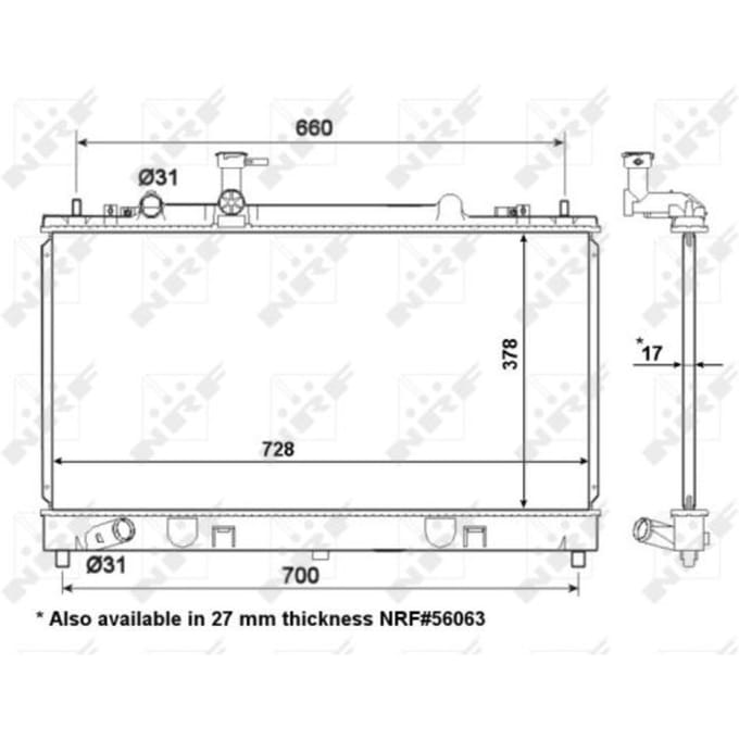 Radiator, motorkoeling NRF 53412