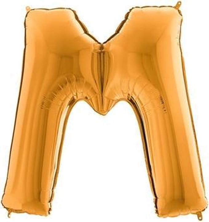 Folieballon letter M goud (100cm)