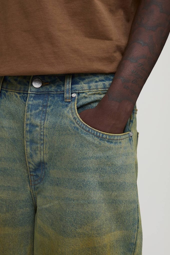 Baggy Getinte Jeans | Green | Size 44