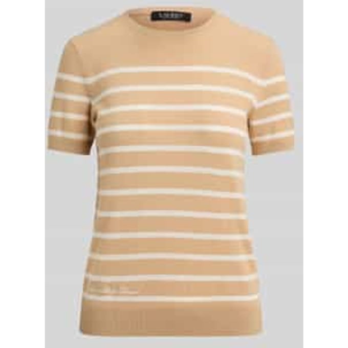 regular fit pullover van katoenmix met korte mouwen
