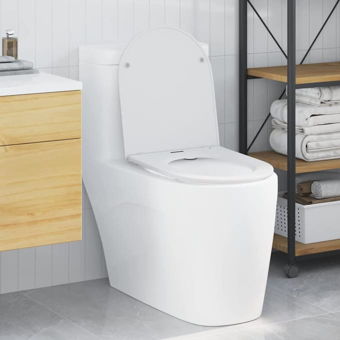 vidaXL - Toiletbril - Wit - 47 - x - 36 - x - 3,4 - cm - Duroplast