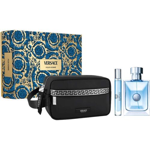 Versace Pour Homme Eau de Toilette Spray 100 ml + 10 ml + Toilettas - Geschenkset Heren