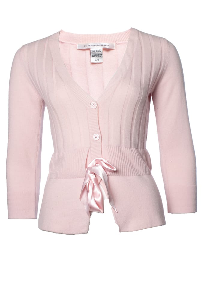 Diane Von Furstenberg, Roze cardigan met strik
