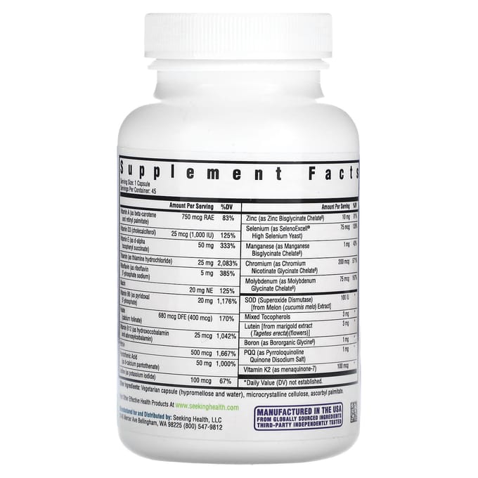 Seeking Health, Multivitamine One MF, 45 Capsules Végétales