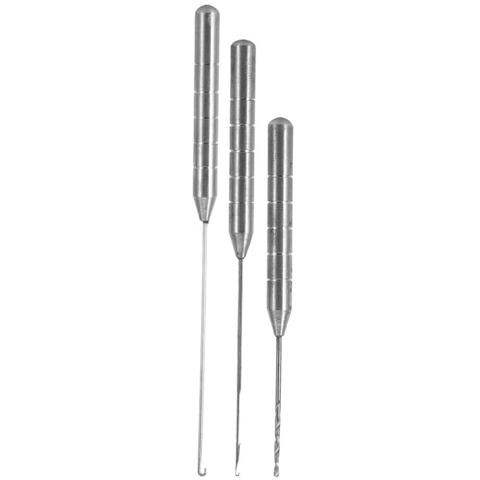 3 stuks RVS Vis Aas Stringer Boor Naald Draagbaar Roestvrij Vistuig gray