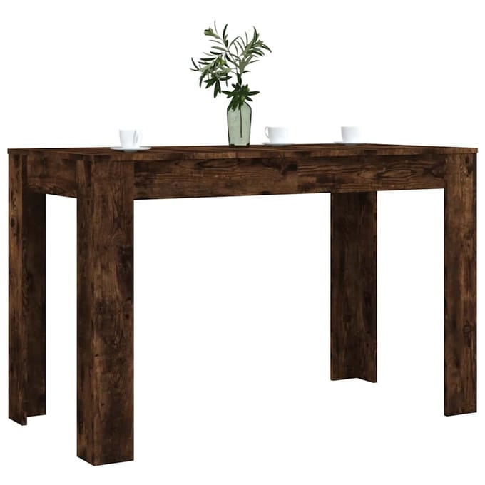 vidaXL - Eettafel - 120x60x76 - cm - bewerkt - hout - gerookt - eikenkleurig