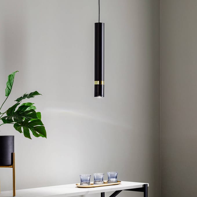 Eko-Light Hanglamp Joker, zwart/goud, 1-lamp
