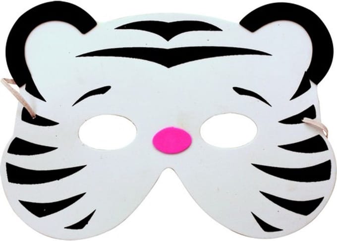PARTYPRO - Witte tijger masker voor kinderen