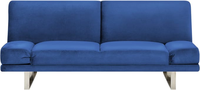 YORK - Slaapbank 2-zits - Marineblauw - Fluweel