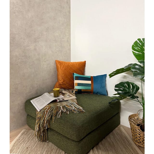 NOVÉE Sierkussen velvet stripe terra | 45 x 45 cm | velvet / polyester