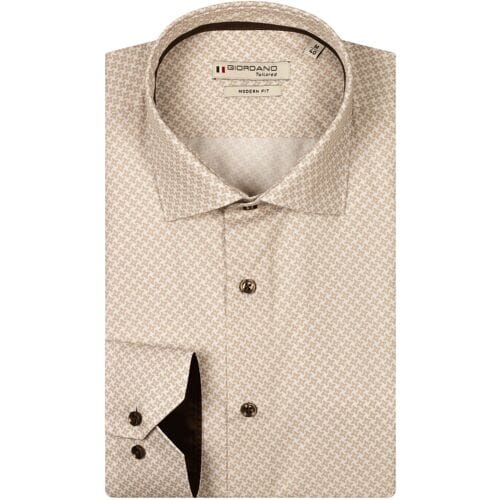 Giordano Overhemd Maggiore Mini Graphic Pattern Cotton Twill Zand / male