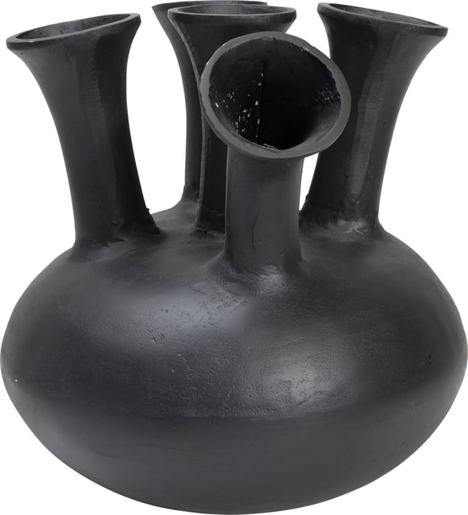 Lesli Living tulpenvaas metaal rond 30x30cm zwart