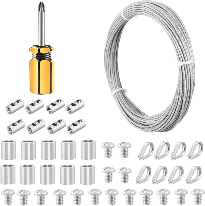 RVS Draadkabel 2mm Gecoat 20 Meter - 7x7 Constructie Kabel voor Ophangen en Bevestigen