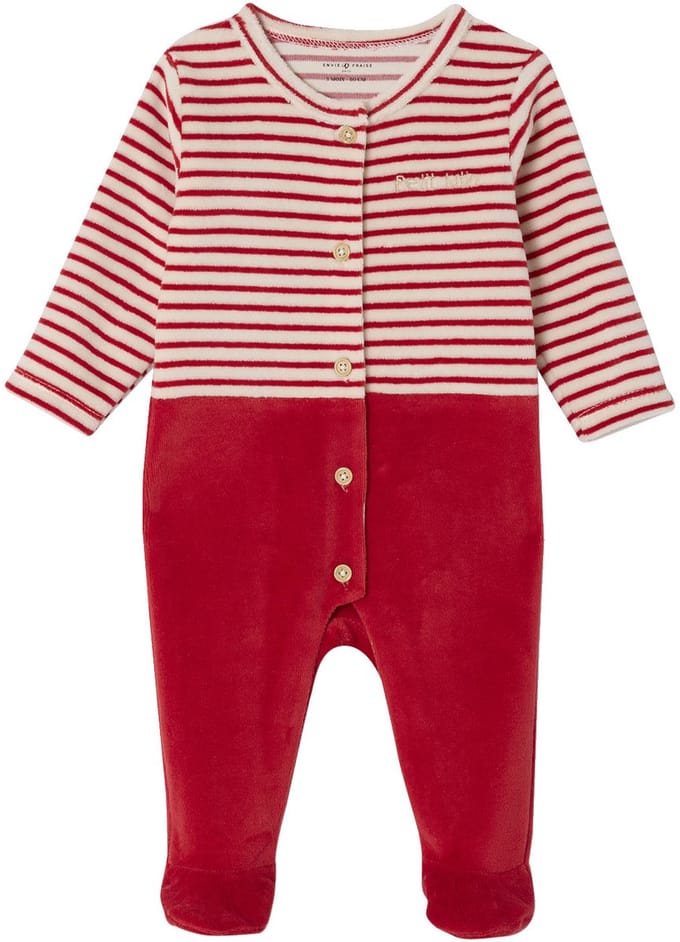 Envie de fraise Kerstpyjama en muts baby in fluweel / velours