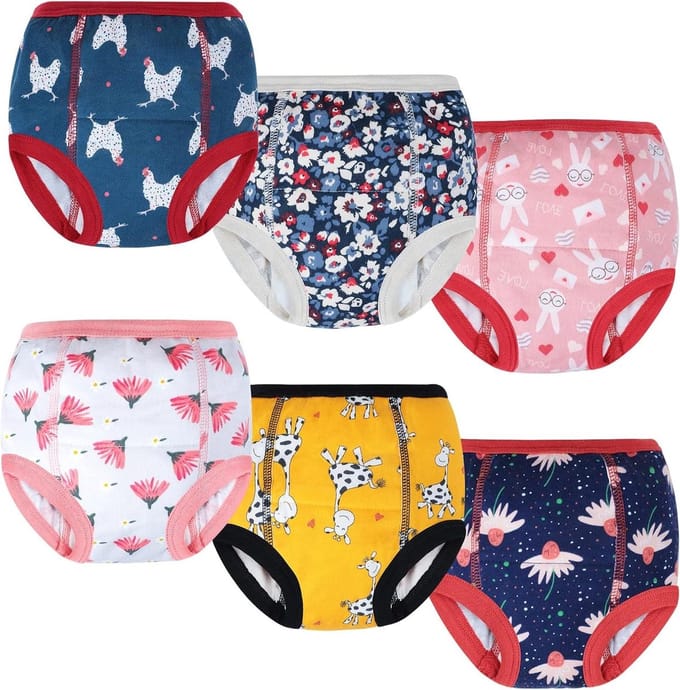 Potty Training Pants - Luier Ondergoed - Zindelijkheidstraining - Verbeterde Absorptie - 6 Stuks - Meerkleurig