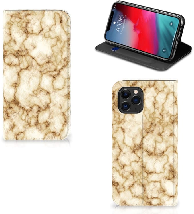 Apple iPhone 11 Pro Standcase Marmer Goud