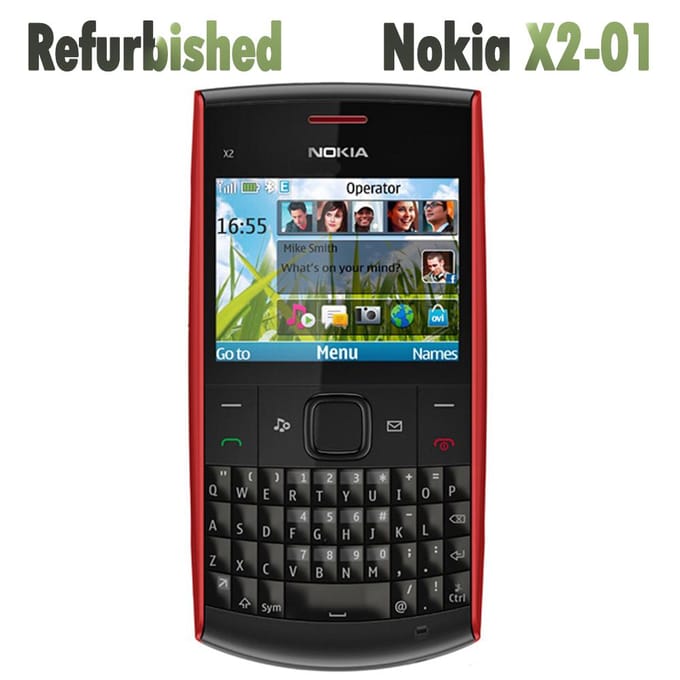 Téléphone Mobile Nokia X2-01 d'Origine Nokia Reconditionné avec 1 SIM No charger noir