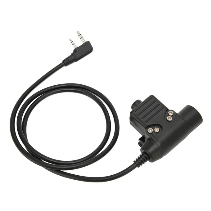 U94 PTT Systeem Militaire Adapter 2-pins 3.5mm Headset Adapter voor Baofeng Serie Walkie Talkies