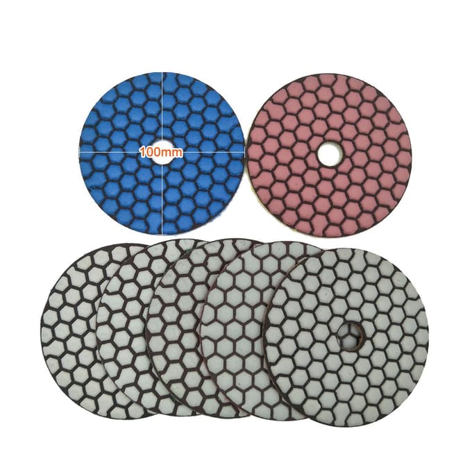 7PCS 4 Inch Set Nat Droog Diamant Polijstpads Voor Graniet Beton Marmer 7pcs