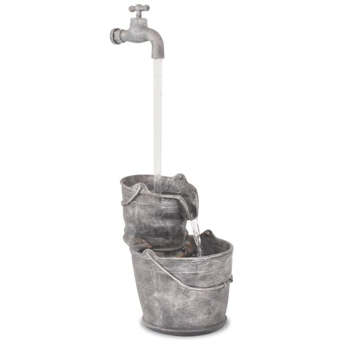 vidaXL - Waterornament - met - kraan - en - emmers - polyresin