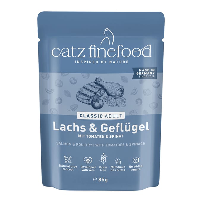 catz finefood 8 x 85 g  - Zalm & Gevogelte