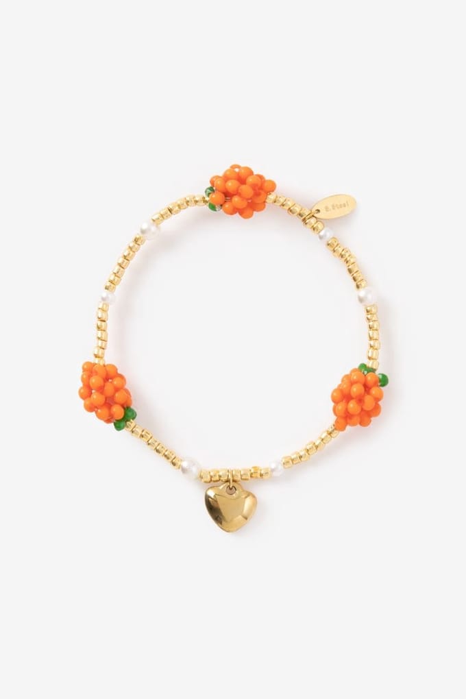 Sissy-Boy - Witte armband met sinaasappels