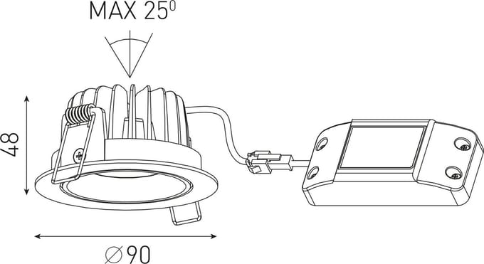 Inbouwspot LED Rond 6.5Watt IP44 Zwart DTW