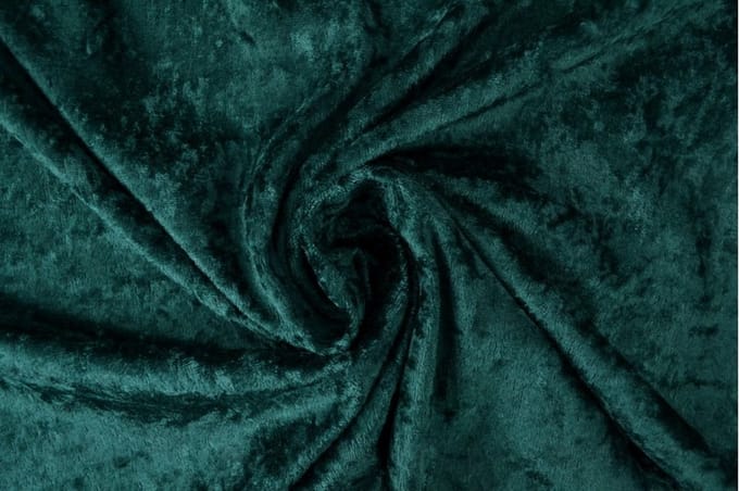 10 meter velours de panne - Donkergroen - Crushed velvet - 150cm breed