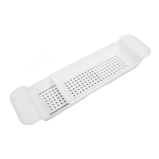 Uitschuifbaar Badplank Multifunctionele Opbergruimte Verstelbare Badkuip Caddy Tray voor Badkamer Toiletruimte white