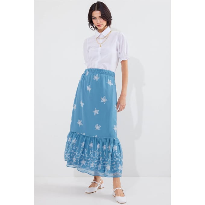 Geprinte Maxi Rok met Bloemenmotief