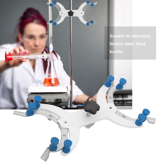 Laboratoriumchemie Bilaterale IJzeren Buret Klem Druppelhouder Clip Experiment Fixatie white