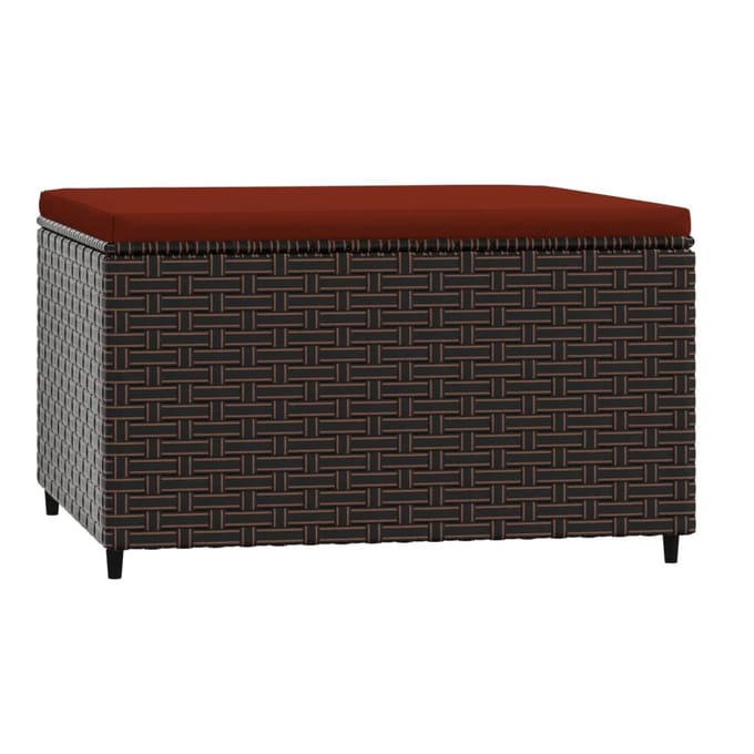 vidaXL - Voetensteunen - 2 - st - met - kussens - poly - rattan - bruin