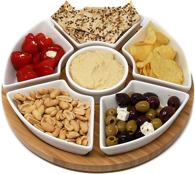 Thuys – Serveerschaal Met Vakjes – Tapasschaal – 29cm x 29cm x 5cm – Wit