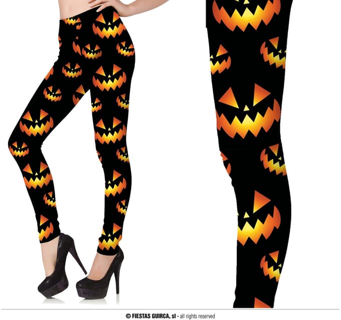 Fiestas Guirca - Legging Halloween pompoenen - M - Carnavalskleding - Carnaval - carnavalskleding 2027 - Carnaval kostuum