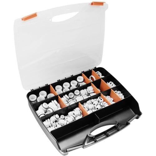 Quadrios 2102CA116 Wartel assortiment PA66 Wit 224 stuk(s)