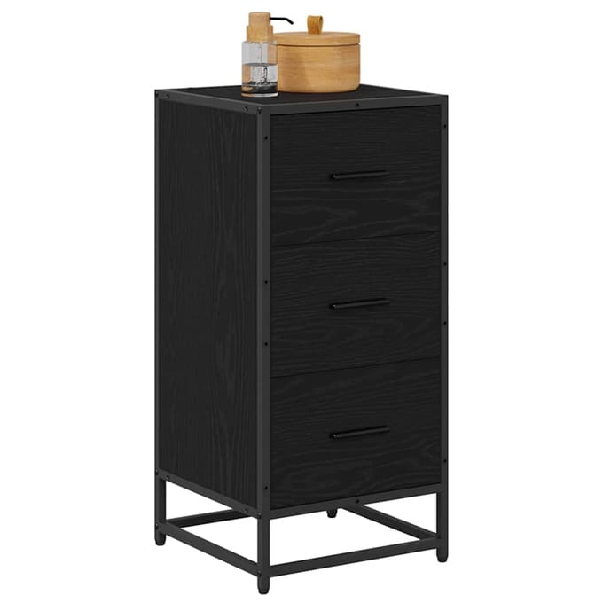 vidaXL - Dressoir - Zwart - Eiken - 35.5 - x - 35 - x - 76 - cm